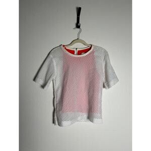 Sandro Paris 2 Piece Tank/Short Sleeve Orange White Athletic Top SZ 2/US 6